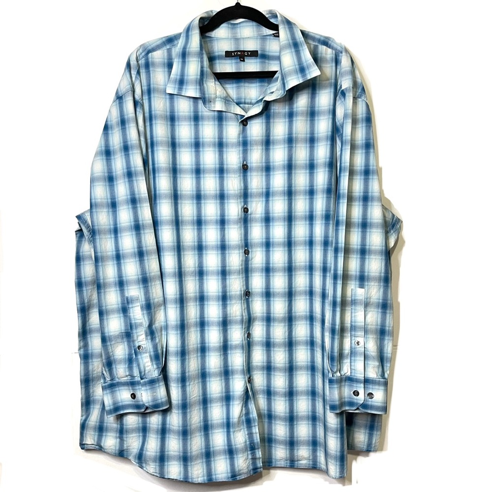 SYNRGY Button Down Long Sleeve Shirt,3XL